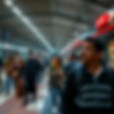 Bustling metro station with diverse commuters highlighting urban mobility