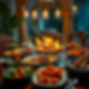 Iftar feast with traditional dishes