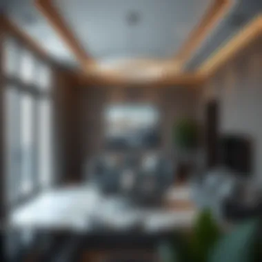 Interior of a stylish rental flat in Al Barsha featuring contemporary design