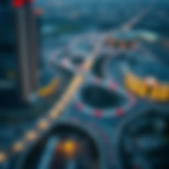 Map of transport links in Al Barsha highlighting connectivity