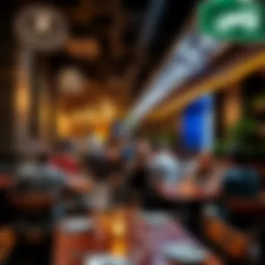 A vibrant atmosphere with diners enjoying their meals at مطعم شمشيري.