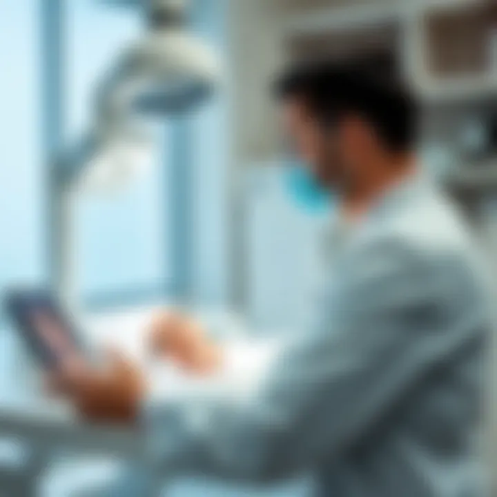 Professional conducting a medical examination in a clinical setting