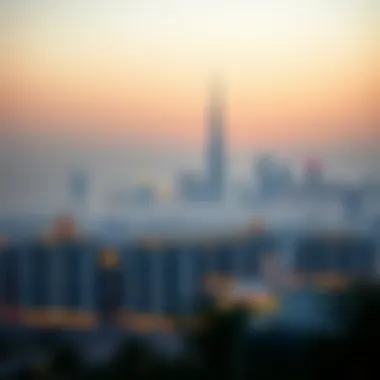 Dubai skyline at dawn during Ramadan