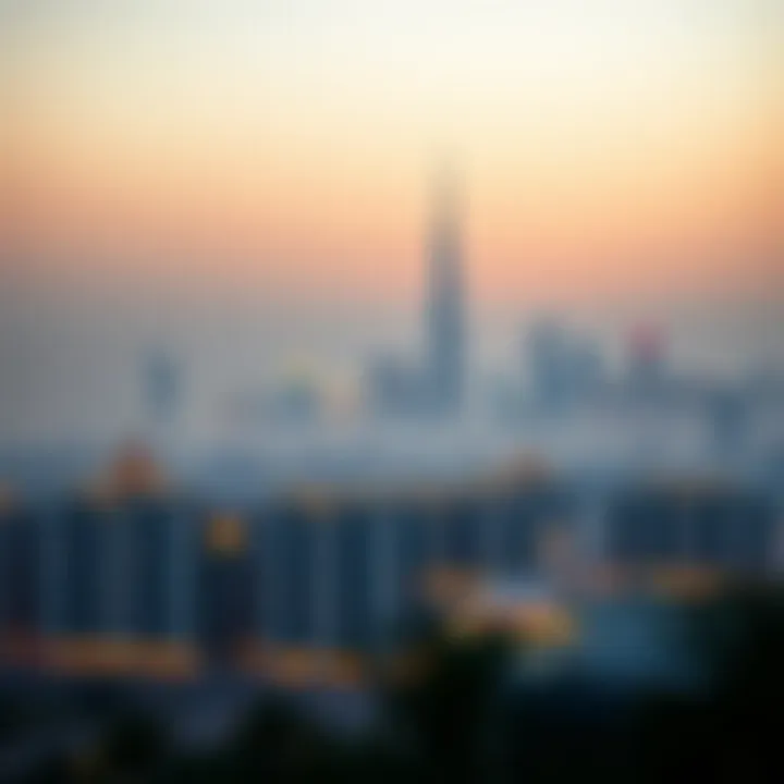 Dubai skyline at dawn during Ramadan