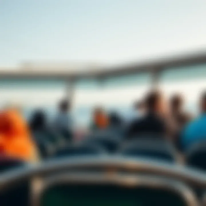 Passengers enjoying the scenic views on the ferry