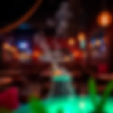 A serene ambiance inside a shisha cafe, highlighting the unique atmosphere for patrons.