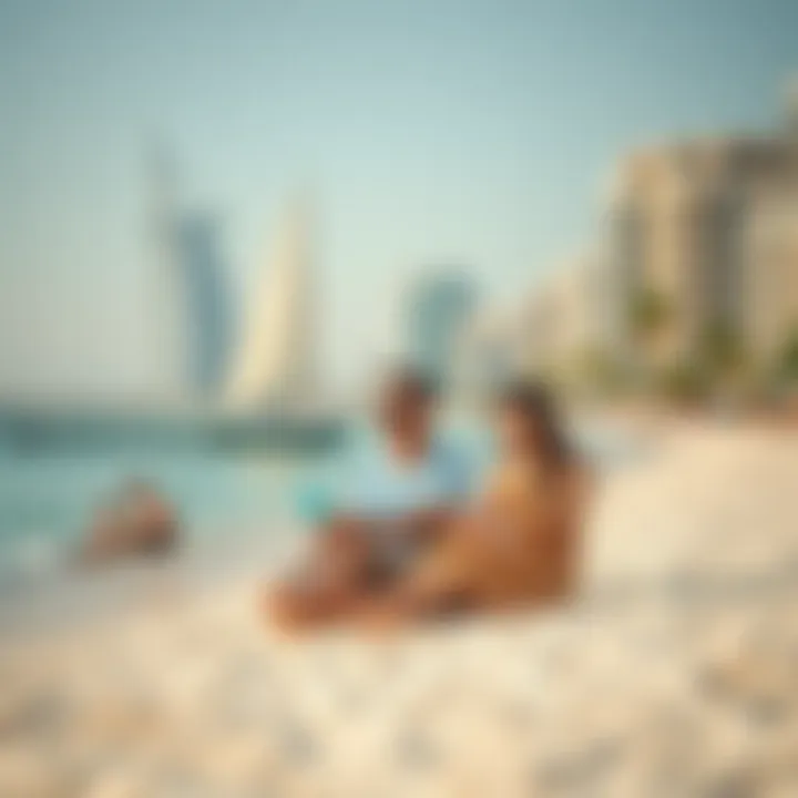 Family enjoying recreational activities at JBR beachside