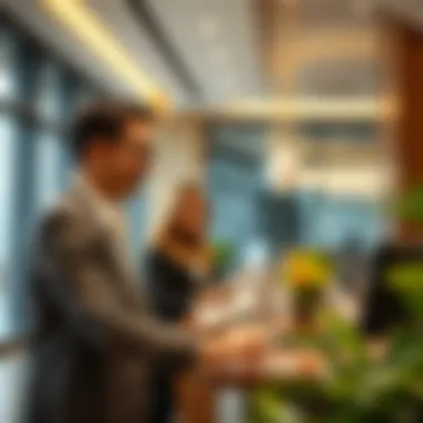 Customer service representative assisting a client