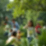 A lush green park in Dubai with families enjoying outdoor activities