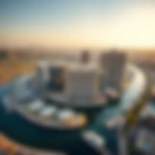 Aerial Beauty of Canal Crown A stunning aerial view of the Canal Crown showcasing its modern architectural design