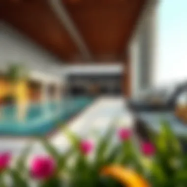 Luxurious amenities available at The Crest Residence, including a pool and fitness center