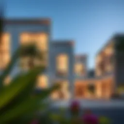 Stunning exterior view of The Crest Residence showcasing modern architecture