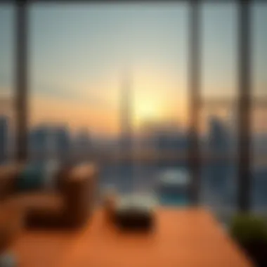 Panoramic view from The Crest Residence overlooking Dubai's skyline