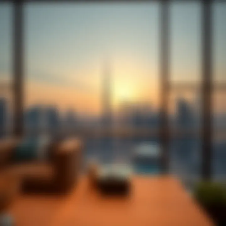 Panoramic view from The Crest Residence overlooking Dubai's skyline