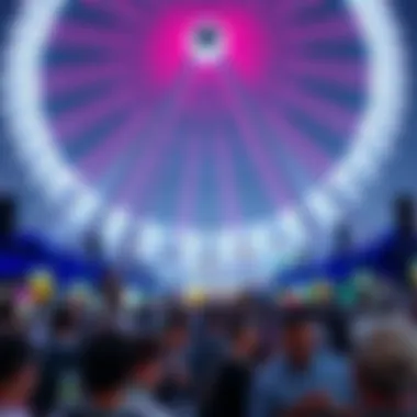 Urban Tourism at the Dubai Wheel Crowds enjoying the Dubai Wheel as a part of urban tourism