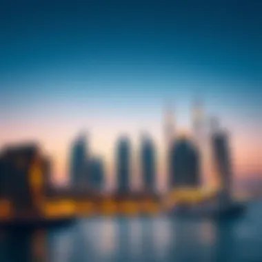 Stunning skyline view of The Pointe Palm at dusk