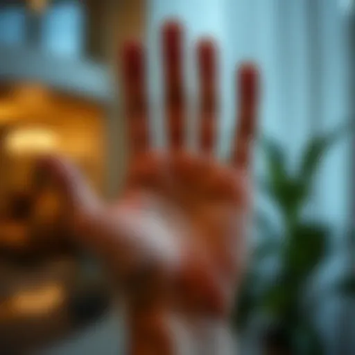 Intricate palm lines revealing potential