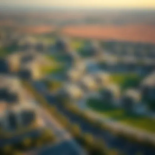 Stunning view of The Valley community showcasing modern architecture and green spaces