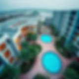 Aerial view of the stunning architecture in Tilal Al Ghaf Aura Gardens