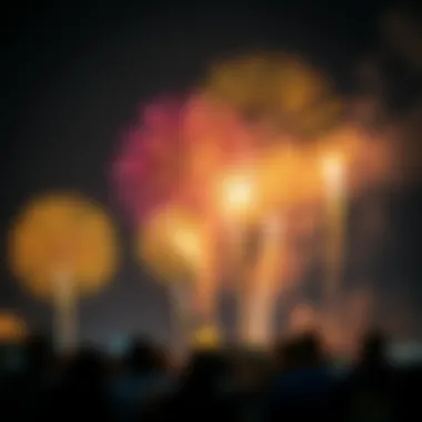 Fireworks lighting up the sky during UAE National Day