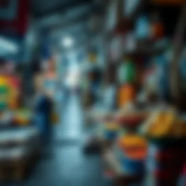 Vibrant market scene in Dubai highlighting local goods