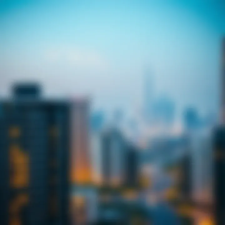 Dubai skyline with real estate properties