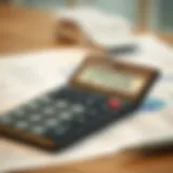 A modern calculator displaying mortgage calculations