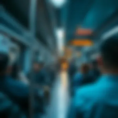 Commuters utilizing the metro system during peak hours