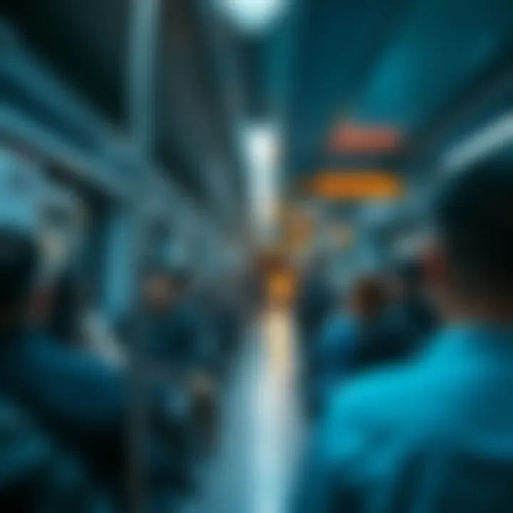 Commuters utilizing the metro system during peak hours