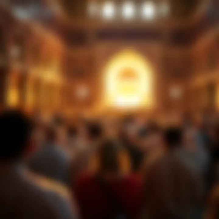 Community Gathering During Prayer Vibrant community gathering during prayer time