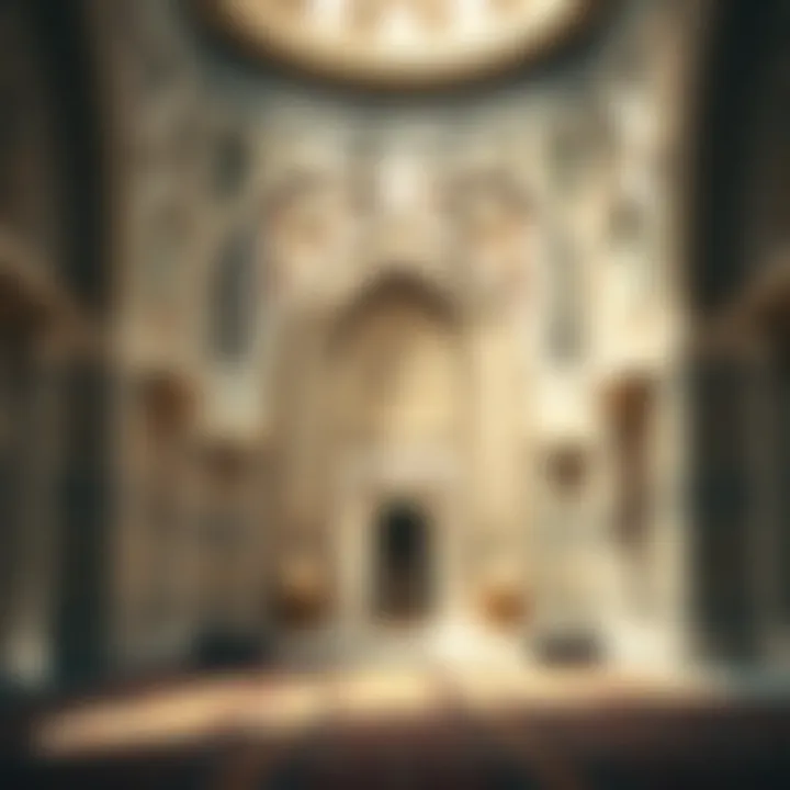 Intricate Designs of a Prayer Space Interior of a serene prayer space adorned with intricate designs