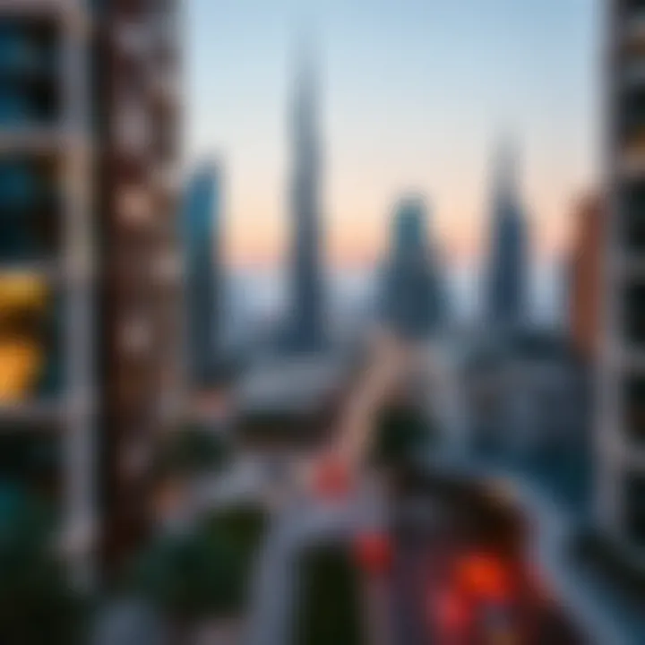 Map highlighting different neighborhoods in Dubai