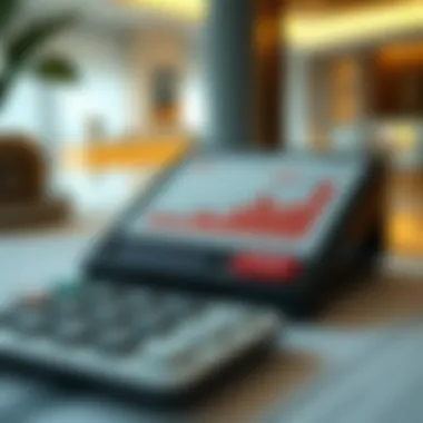 Understanding Sales Progression Fees through Financial Analysis A calculator with financial graphs representing sales progression fees