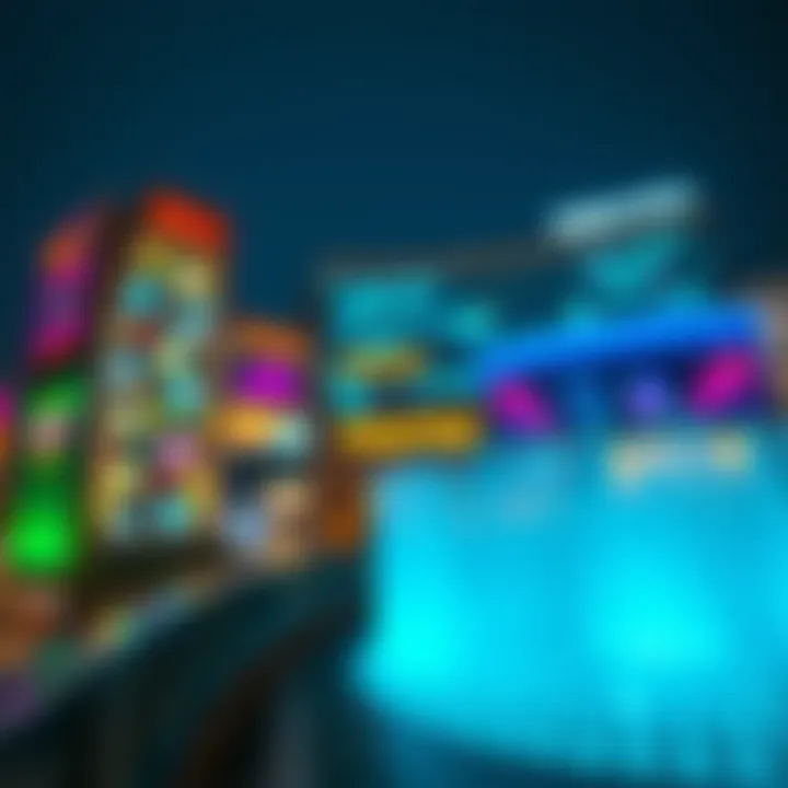 Night view of Dubai Mall illuminated with vibrant colors