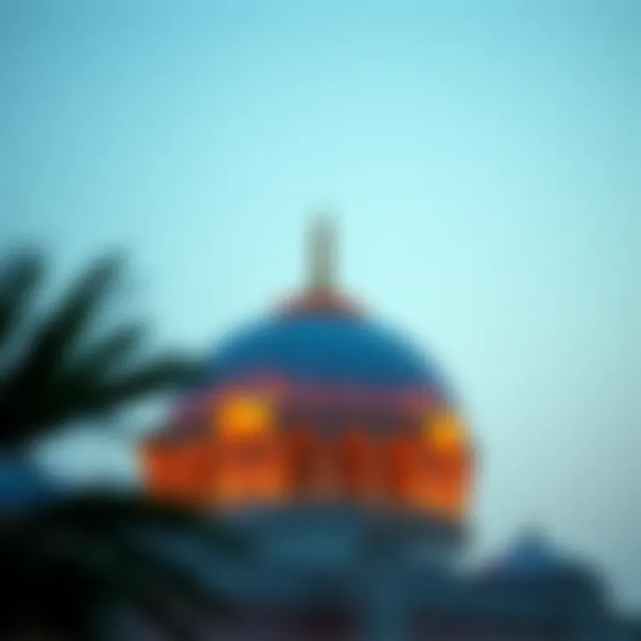 A mosque's minaret with the Fajr call to prayer
