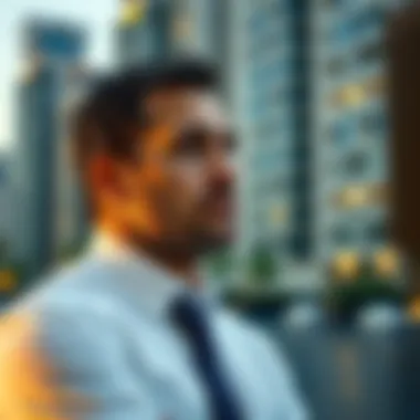 A businessman contemplating an investment in Dubai property