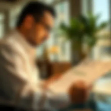 An expatriate reviewing documents related to the ICP visa