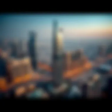 Aerial view highlighting the strategic location of Makeen Tower in Dubai