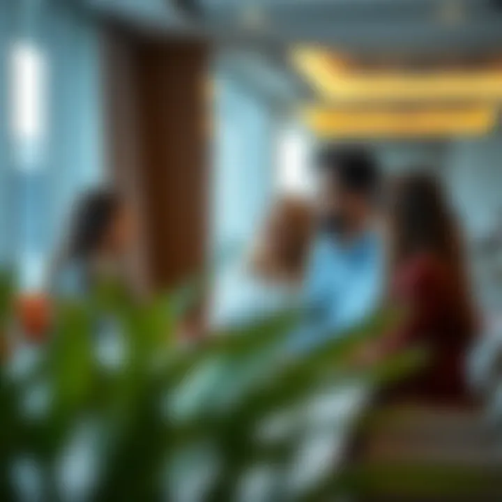 Client Engagement Strategies at Samana Sales Office Team members engaging with clients in a consultation setting at the office