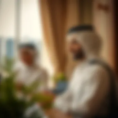 Elegant presentation of a property transaction scene in Dubai