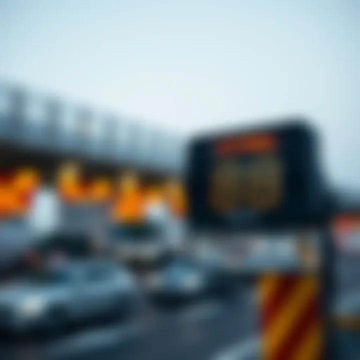 Close-up of an electronic toll collection system