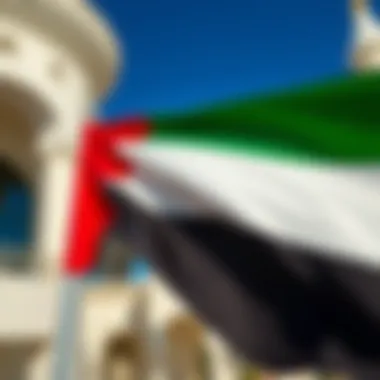Close-up of the colors of the UAE flag