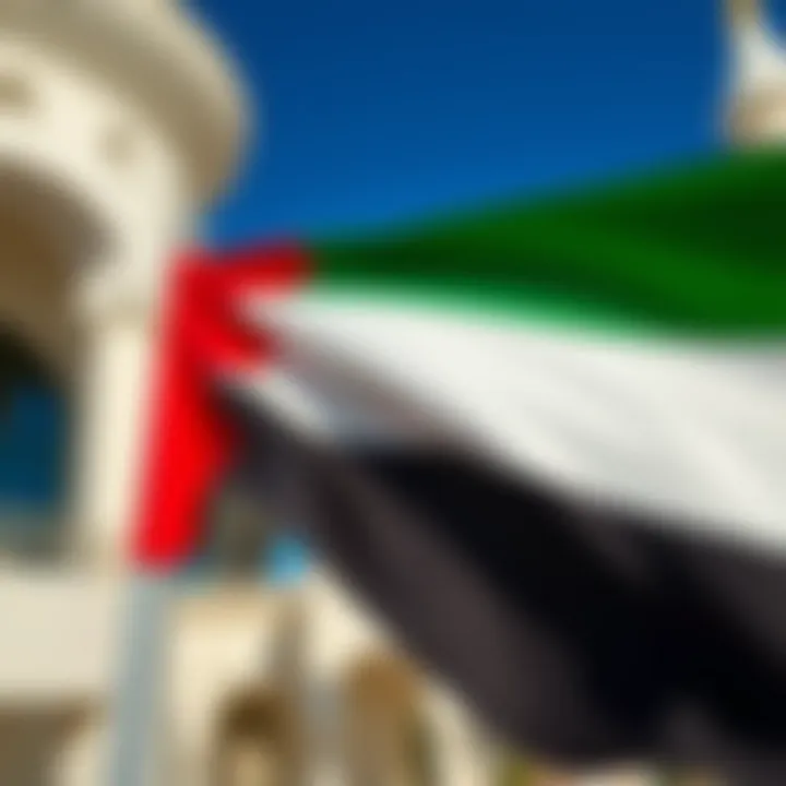 Close-up of the colors of the UAE flag
