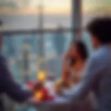 Romantic Dinner with a View Romantic dinner setting overlooking the Dubai skyline