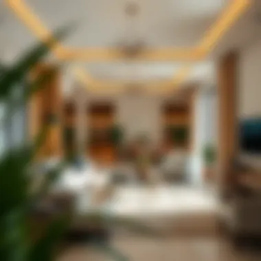 Spacious villa living area highlighting community amenities