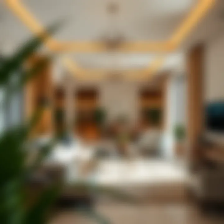 Spacious villa living area highlighting community amenities