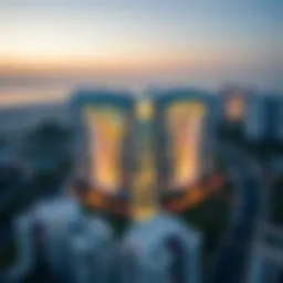 Aerial view of Wasl Crystal showcasing its modern architecture