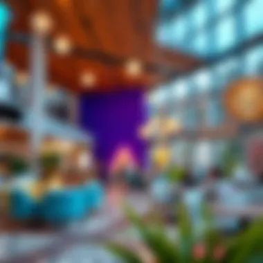 A vibrant community space within Wasl Crystal, illustrating social interaction